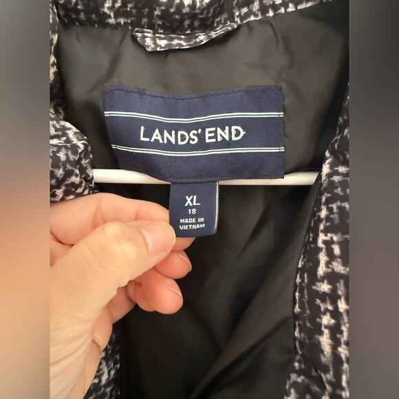 Lands End Down Filled Puffer Jacket Coat Womens SZ XL Full Zip Outerwear Warm - Picture 2 of 8